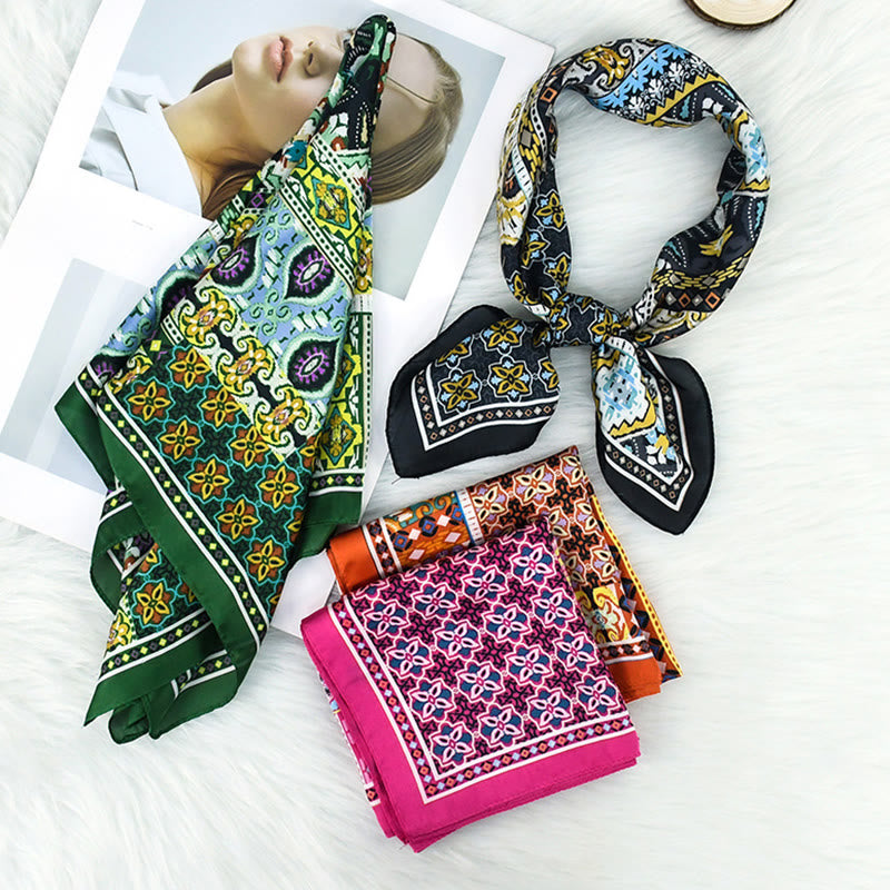 Eleganter, farbenfroher, leichter quadratischer Schal mit Paisley-Muster für Damen, ideal für jede Jahreszeit. - image 10