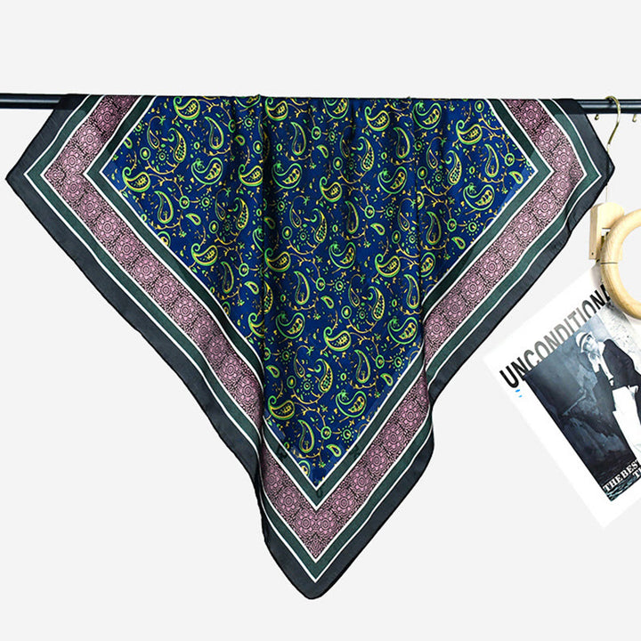 Eleganter, farbenfroher, leichter quadratischer Schal mit Paisley-Muster für Damen, ideal für jede Jahreszeit. - image 8