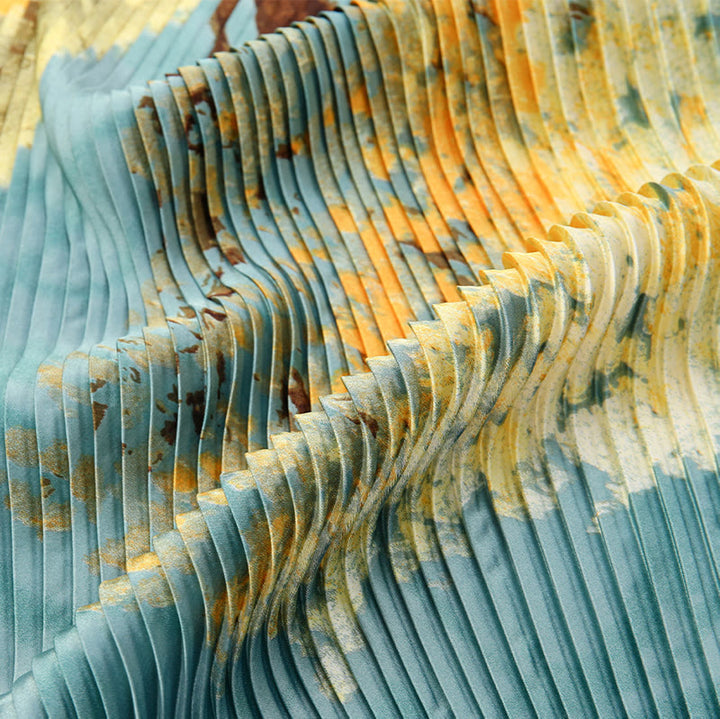 Damen-Schal mit Falten, künstlerischem Muster, leicht und fließend, für jede Jahreszeit geeignet - image 2