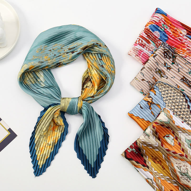 Damen-Schal mit Falten, künstlerischem Muster, leicht und fließend, für jede Jahreszeit geeignet - image 0