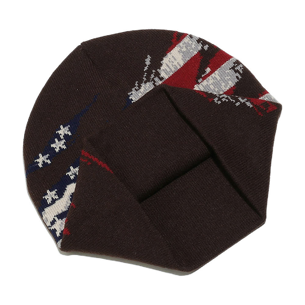 Stylische Herren-Strickmütze mit Used-Look-Muster und amerikanischer Flagge, mehrfarbig - image 4