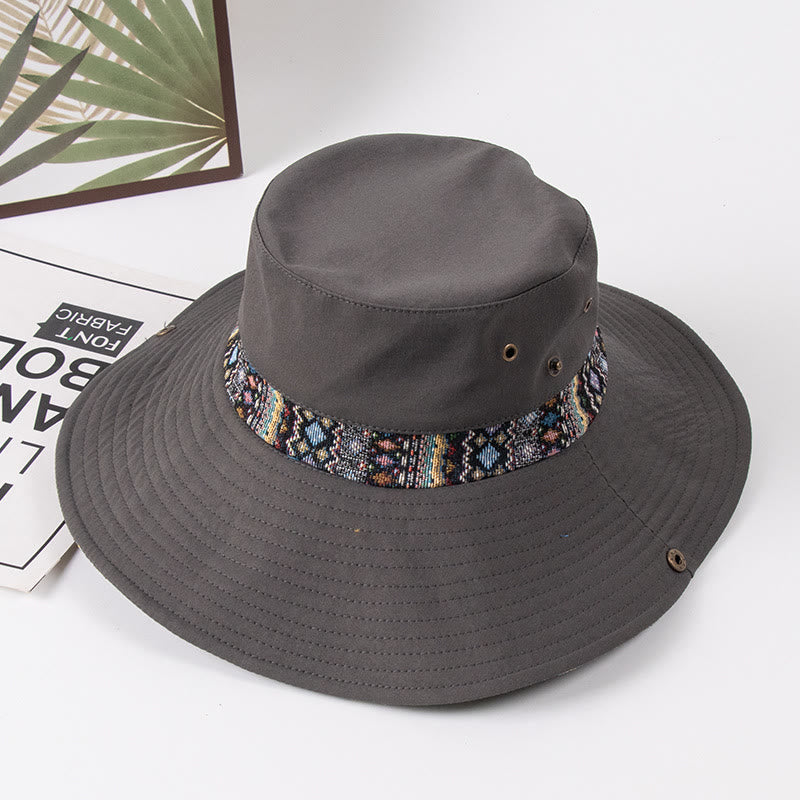 Damen-Sonnenhut im Fischerstil mit Metallknopf - Grau - M (ca. 22 1/2") - image 6