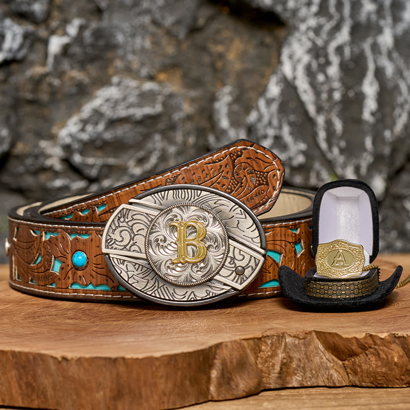 DIY-Set mit versteckter Gürtelschnalle, Goldkette und Initialen - image 0