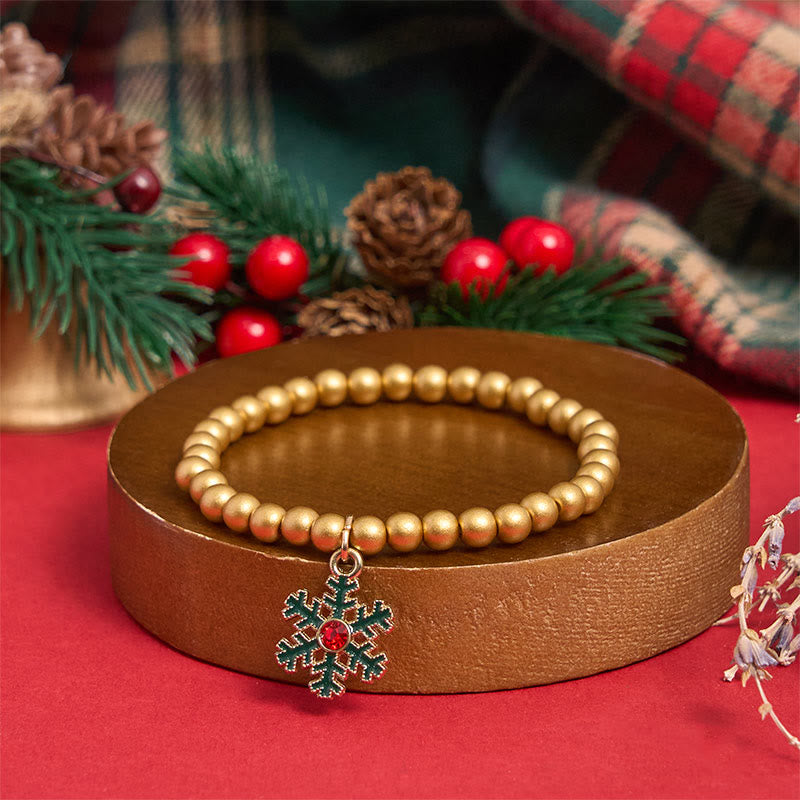 6-teiliges grünes Weihnachtsperlen-Anhänger-Armband-Set - image 9