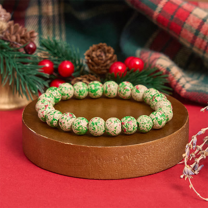 6-teiliges grünes Weihnachtsperlen-Anhänger-Armband-Set - image 6