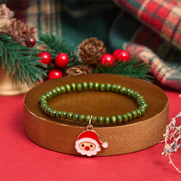 6-teiliges grünes Weihnachtsperlen-Anhänger-Armband-Set - image 8