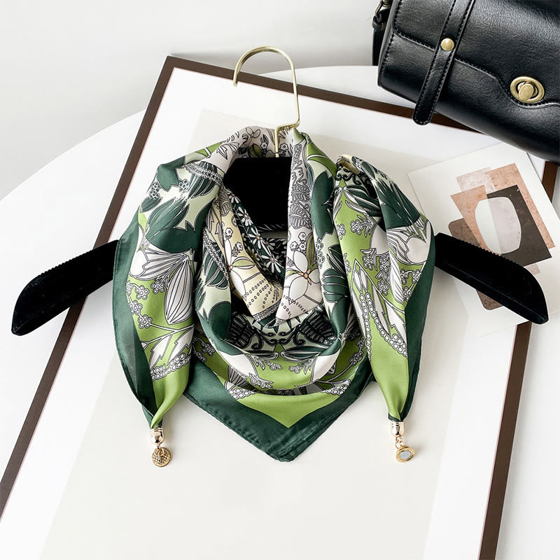 Eleganter, leichter quadratischer Schal mit Retro-Kunstdruck für Damen - Stil Nr. 11 - image 10