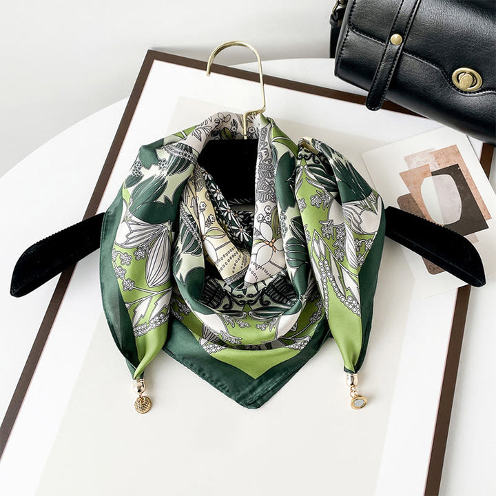 Eleganter, leichter quadratischer Schal mit Retro-Kunstdruck für Damen - Stil Nr. 11 - image 10