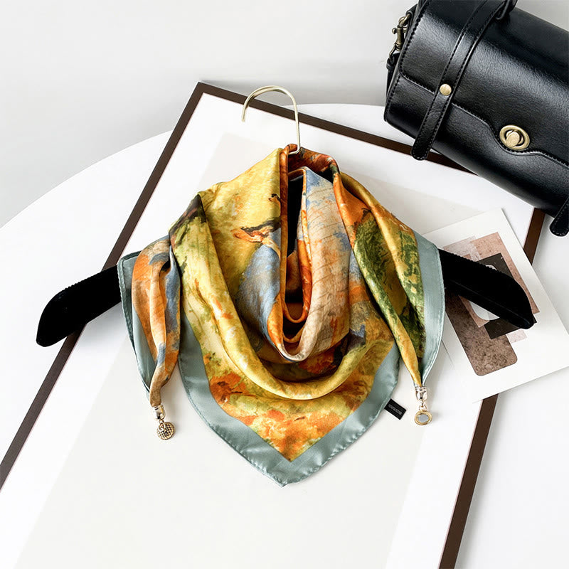 Eleganter, leichter quadratischer Schal mit Retro-Kunstdruck für Damen - Stil Nr. 15 - image 14