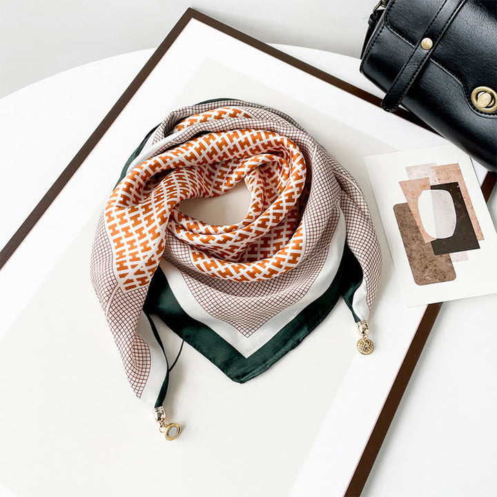 Eleganter, leichter quadratischer Schal mit Retro-Kunstdruck für Damen - Stil Nr. 6 - image 5