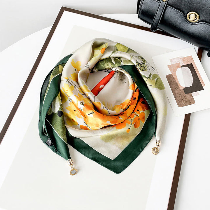 Eleganter, leichter quadratischer Schal mit Retro-Kunstdruck für Damen - Stil Nr. 18 - image 17