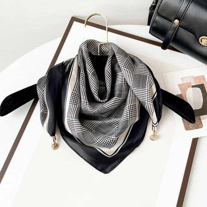 Eleganter, leichter quadratischer Schal mit Retro-Kunstdruck für Damen - Stil Nr. 17 - image 16