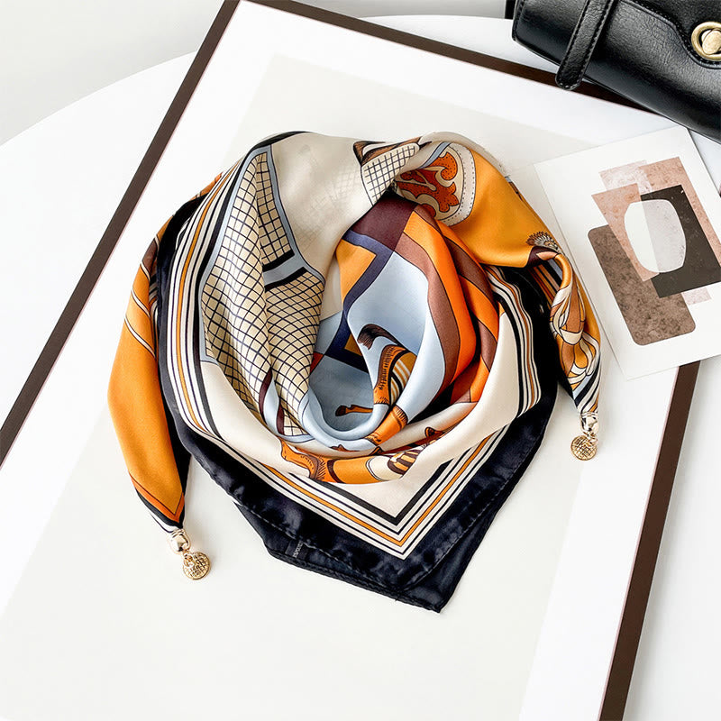 Eleganter, leichter quadratischer Schal mit Retro-Kunstdruck für Damen - Stil Nr. 5 - image 4