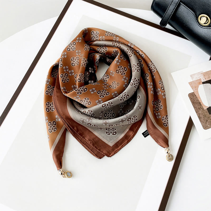 Eleganter, leichter quadratischer Schal mit Retro-Kunstdruck für Damen - Stil Nr. 8 - image 7