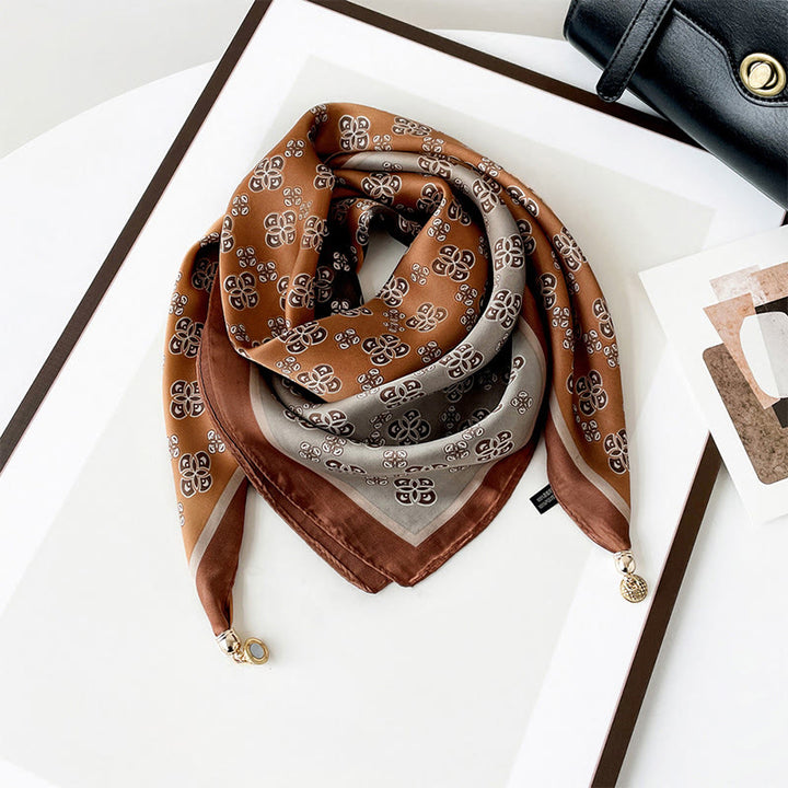 Eleganter, leichter quadratischer Schal mit Retro-Kunstdruck für Damen - Stil Nr. 8 - image 7