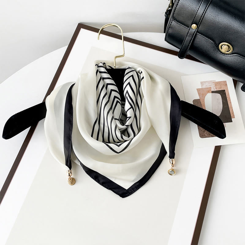 Eleganter, leichter quadratischer Schal mit Retro-Kunstdruck für Damen - Stil Nr. 7 - image 6