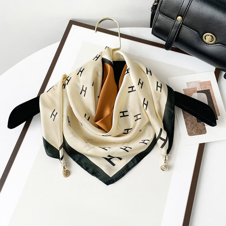 Eleganter, leichter quadratischer Schal mit Retro-Kunstdruck für Damen - Stil Nr. 16 - image 15