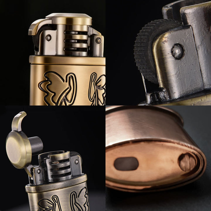 Nachfüllbares Petroleumfeuerzeug in Form eines Cowboy-Stiefels aus Bronze - image 3