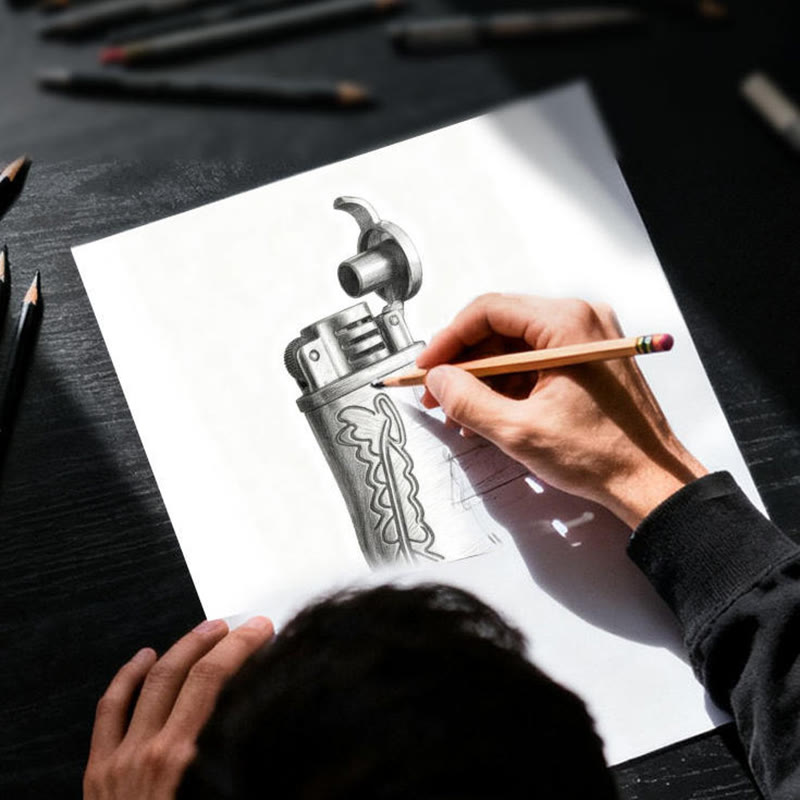 Nachfüllbares Petroleumfeuerzeug in Form eines Cowboy-Stiefels aus Bronze - image 2