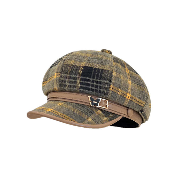 Exquisite Retro-Schiebermütze für Damen - Gelb-Schwarz - Verstellbar (22-22 7/8") - image 5