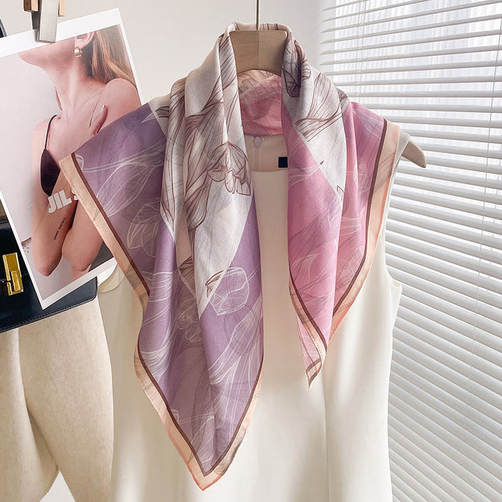 Dünner, quadratischer Schal für Damen mit reichhaltigem Print in verschiedenen Stilen - Stil Nr. 15 - image 14