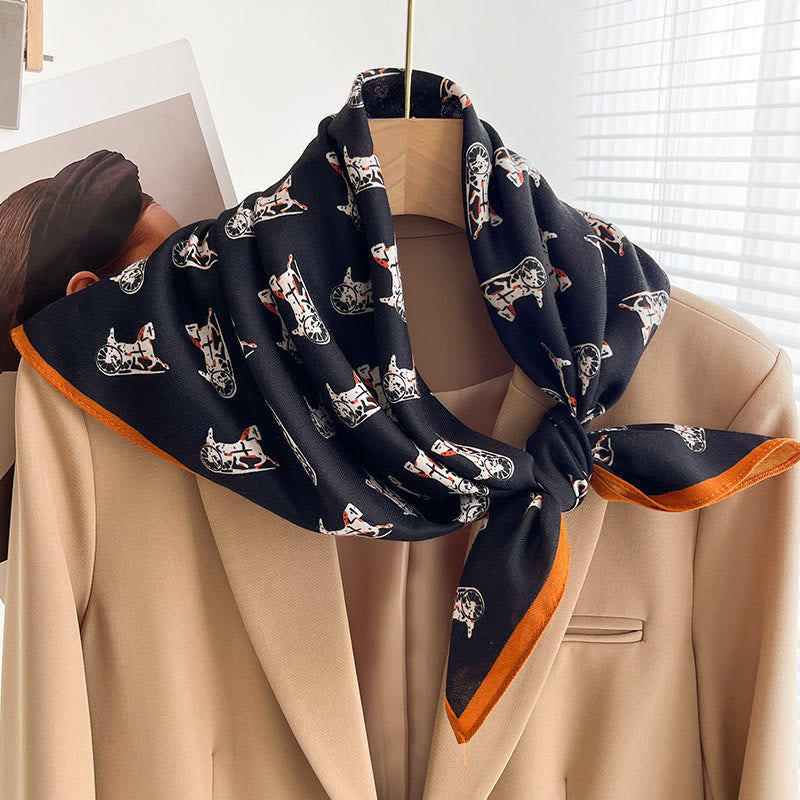 Dünner, quadratischer Schal für Damen mit reichhaltigem Print in verschiedenen Stilen - Stil Nr. 23 - image 22