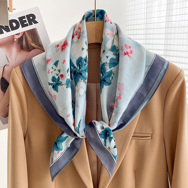 Dünner, quadratischer Schal für Damen mit reichhaltigem Print in verschiedenen Stilen - Stil Nr. 36 - image 35