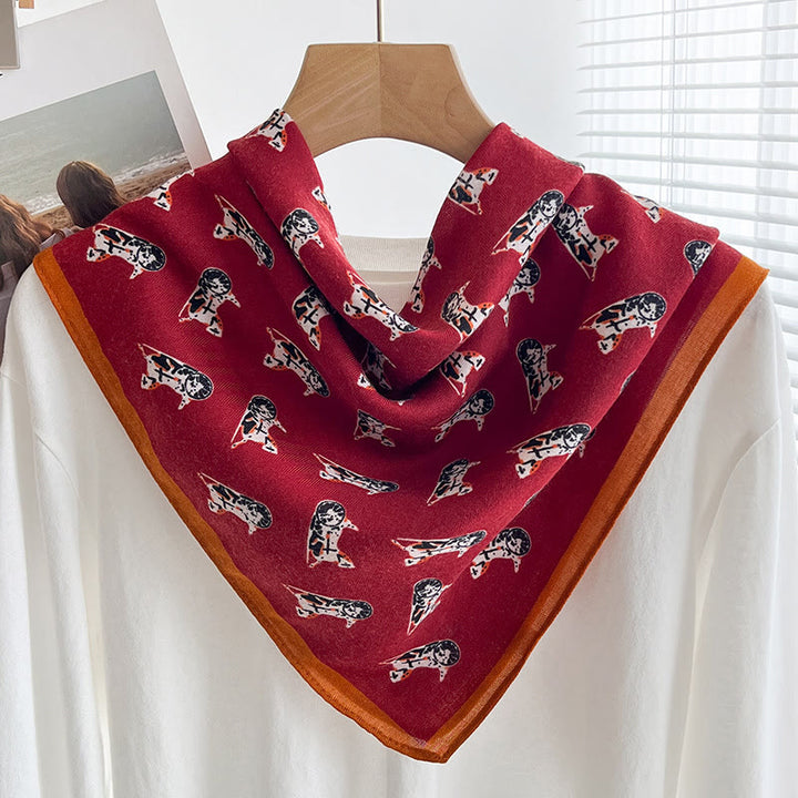 Dünner, quadratischer Schal für Damen mit reichhaltigem Print in verschiedenen Stilen - Stil Nr. 25 - image 24