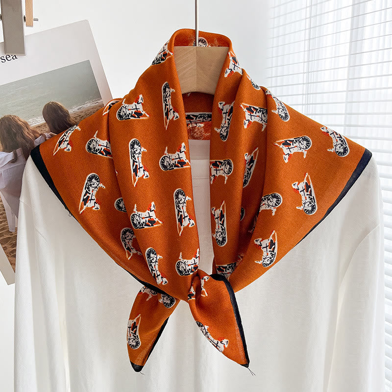 Dünner, quadratischer Schal für Damen mit reichhaltigem Print in verschiedenen Stilen - Stil Nr. 24 - image 23