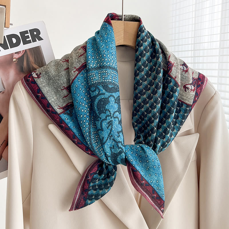 Dünner, quadratischer Schal für Damen mit reichhaltigem Print in verschiedenen Stilen - Stil Nr. 42 - image 41