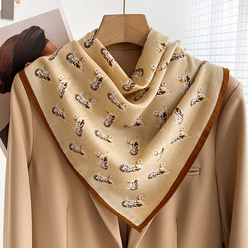 Dünner, quadratischer Schal für Damen mit reichhaltigem Print in verschiedenen Stilen - Stil Nr. 22 - image 21