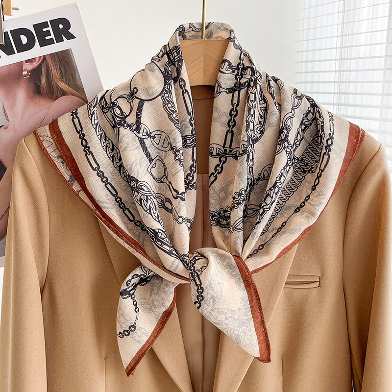 Dünner, quadratischer Schal für Damen mit reichhaltigem Print in verschiedenen Stilen - Stil Nr. 43 - image 42