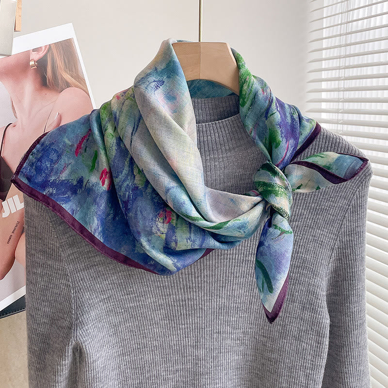 Dünner, quadratischer Schal für Damen mit reichhaltigem Print in verschiedenen Stilen - Stil Nr. 4 - image 3