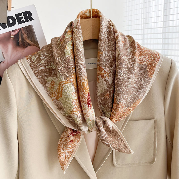 Dünner, quadratischer Schal für Damen mit reichhaltigem Print in verschiedenen Stilen - Stil Nr. 19 - image 18