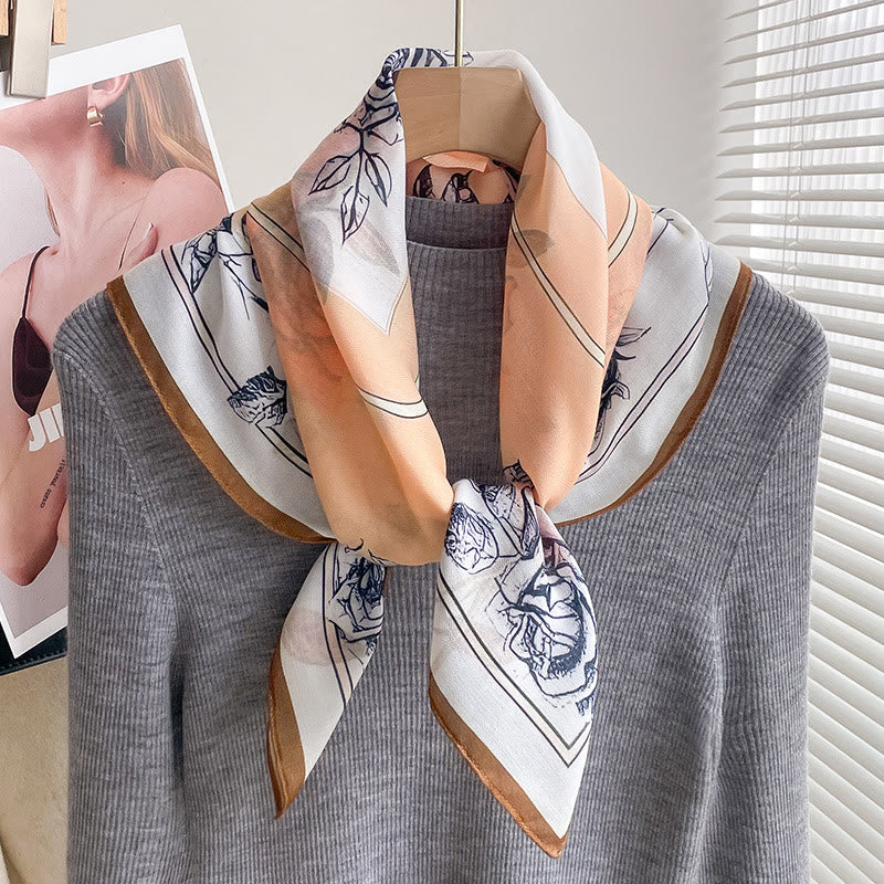 Dünner, quadratischer Schal für Damen mit reichhaltigem Print in verschiedenen Stilen - Stil Nr. 6 - image 5