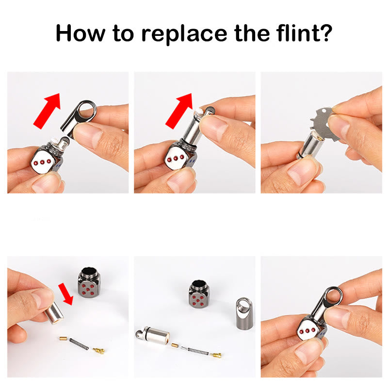 Klassischer Mini-Würfel-Nachfüllfeuerzeug-Schlüsselanhänger - image 9