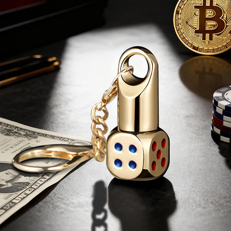 Klassischer Mini-Würfel-Nachfüllfeuerzeug-Schlüsselanhänger - Gold - image 10