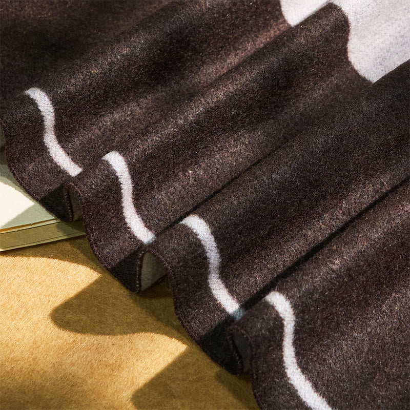 Klassischer Herrenschal mit Streifenmuster, warmen Quasten - image 4