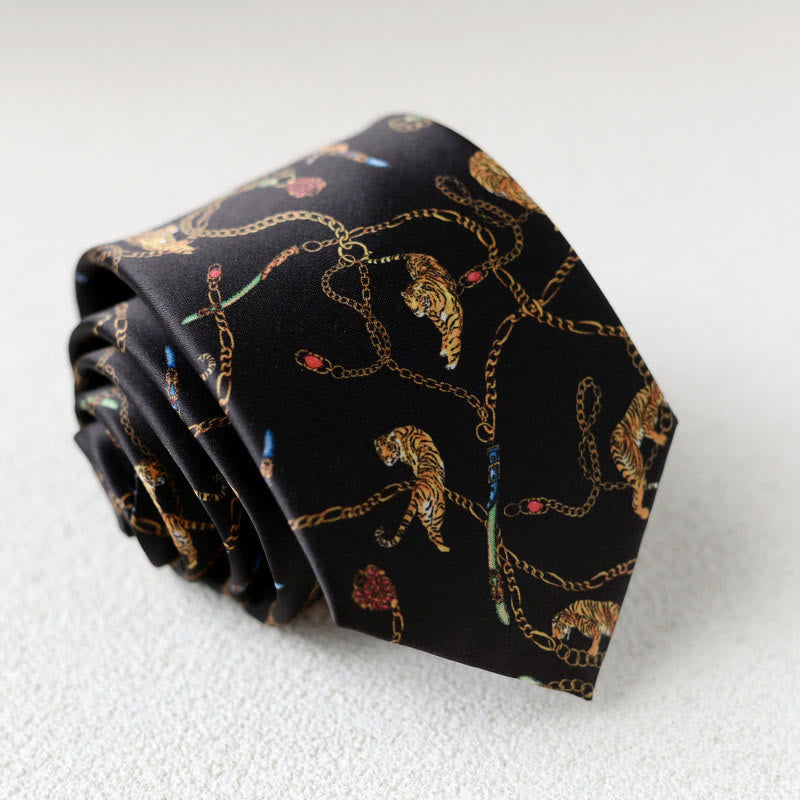 Personalisierte grüne Herrenkrawatte mit Pferdeaufdruck zum Handbinden - Stil Nr. 7 - image 9