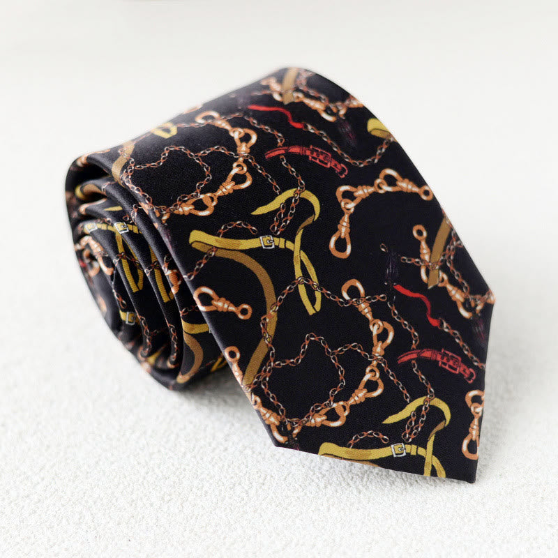 Personalisierte grüne Herrenkrawatte mit Pferdeaufdruck zum Handbinden - Stil Nr. 17 - image 19