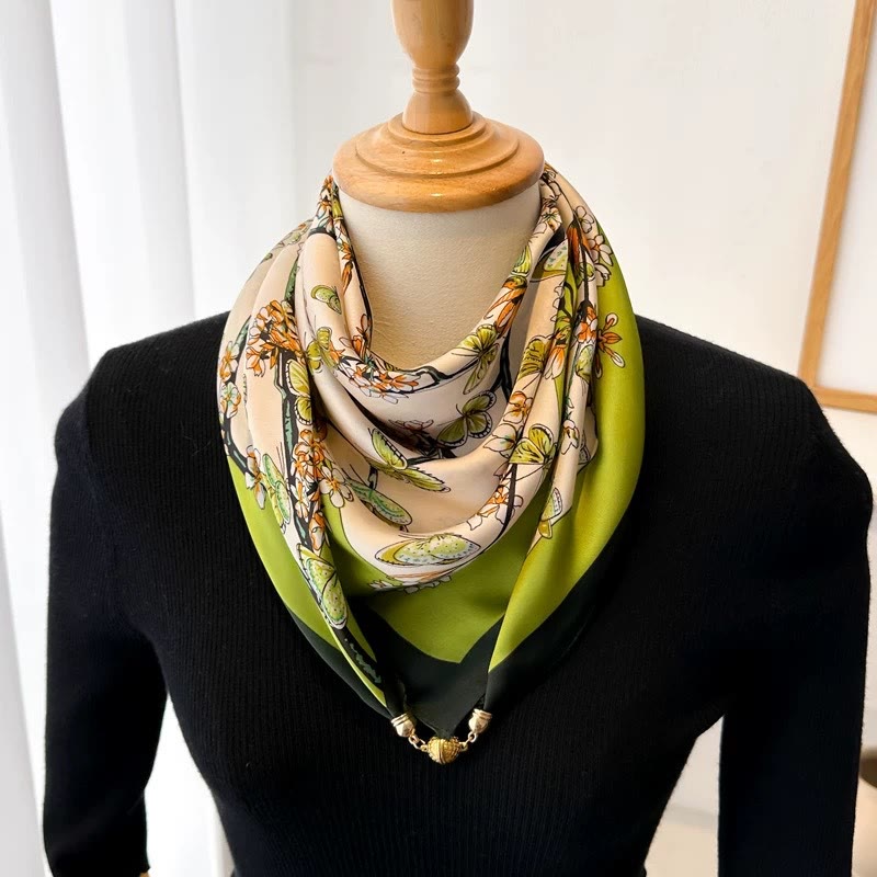 Elegante, quadratische, magnetische Krawatte mit Retro-Print für Damen - Stil Nr. 24 - image 26