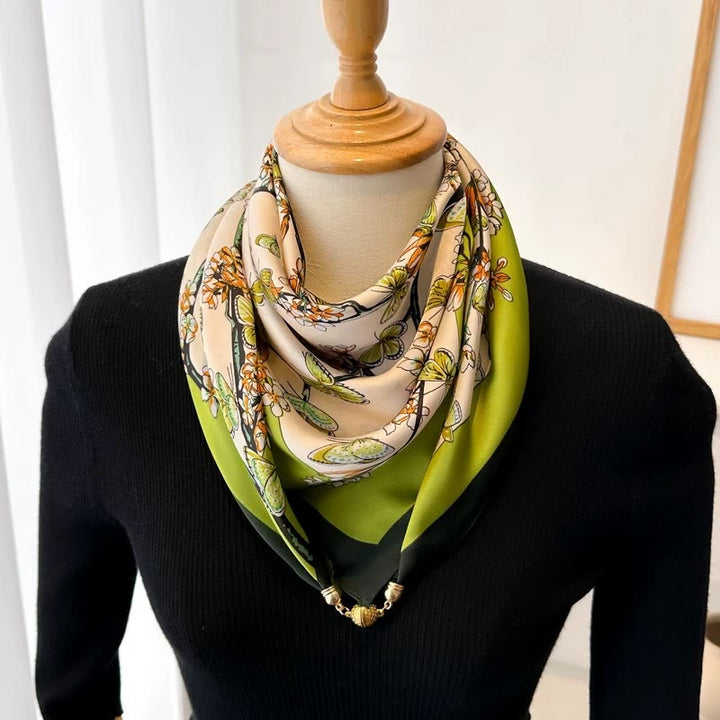 Elegante, quadratische, magnetische Krawatte mit Retro-Print für Damen - Stil Nr. 24 - image 26