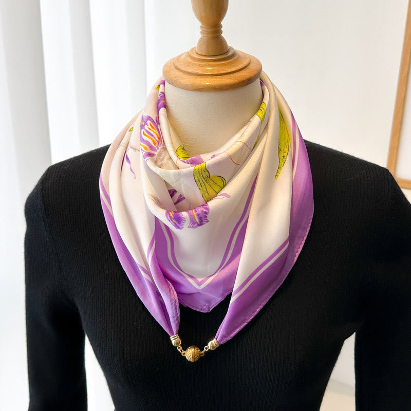 Elegante, quadratische, magnetische Krawatte mit Retro-Print für Damen - Stil Nr. 22 - image 24