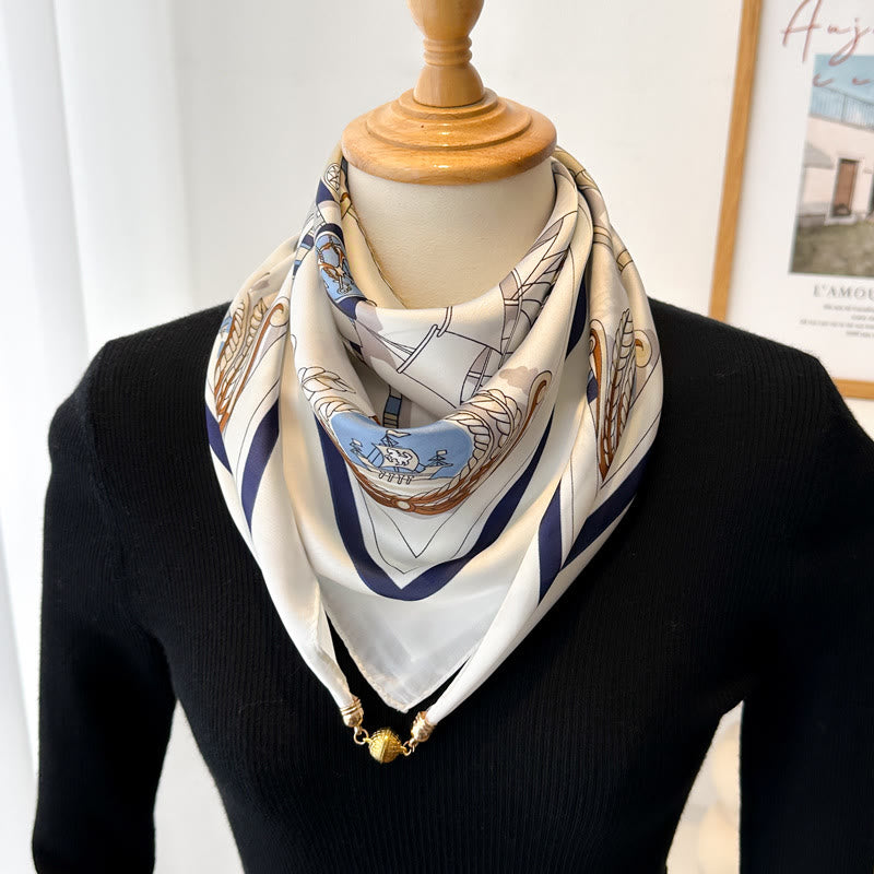 Elegante, quadratische, magnetische Krawatte mit Retro-Print für Damen - Stil Nr. 6 - image 8