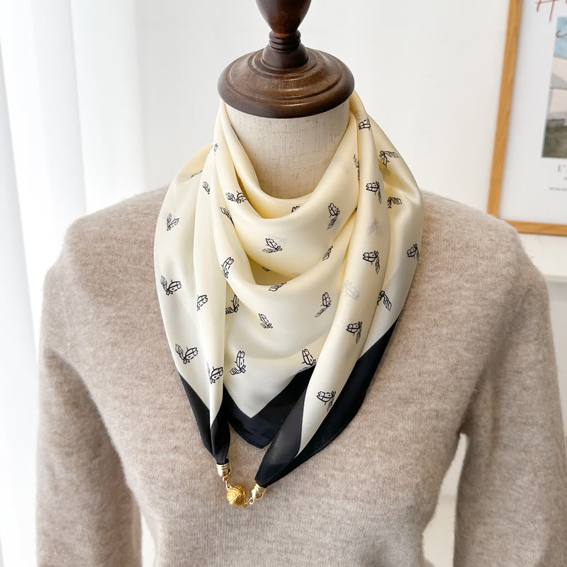 Elegante, quadratische, magnetische Krawatte mit Retro-Print für Damen - Stil Nr. 17 - image 19