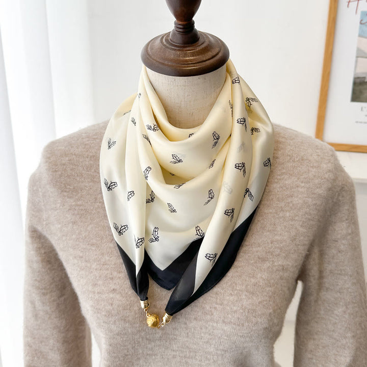 Elegante, quadratische, magnetische Krawatte mit Retro-Print für Damen - Stil Nr. 17 - image 19