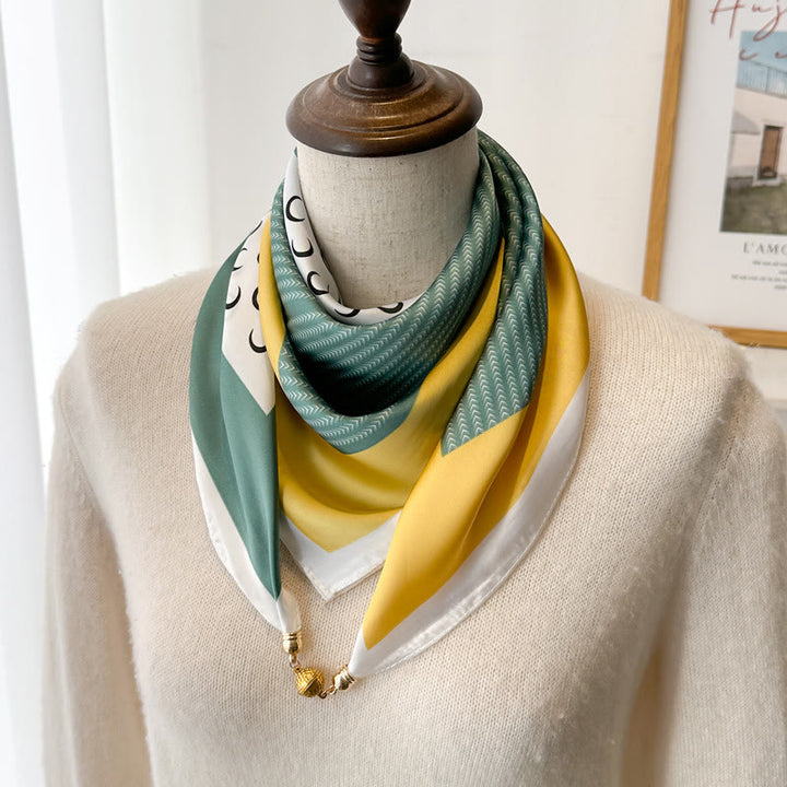 Elegante, quadratische, magnetische Krawatte mit Retro-Print für Damen - Stil Nr. 19 - image 21