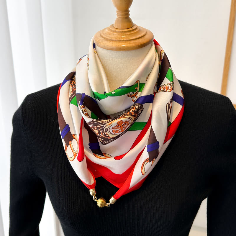 Elegante, quadratische, magnetische Krawatte mit Retro-Print für Damen - Stil Nr. 13 - image 15