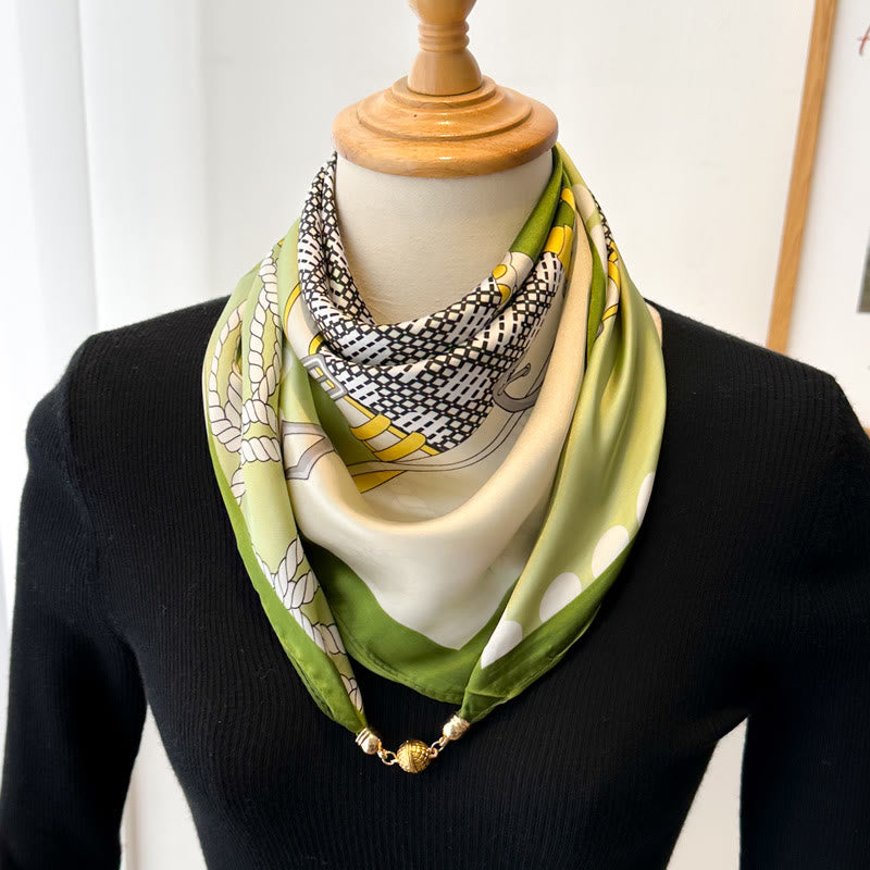 Elegante, quadratische, magnetische Krawatte mit Retro-Print für Damen - Stil Nr. 16 - image 18