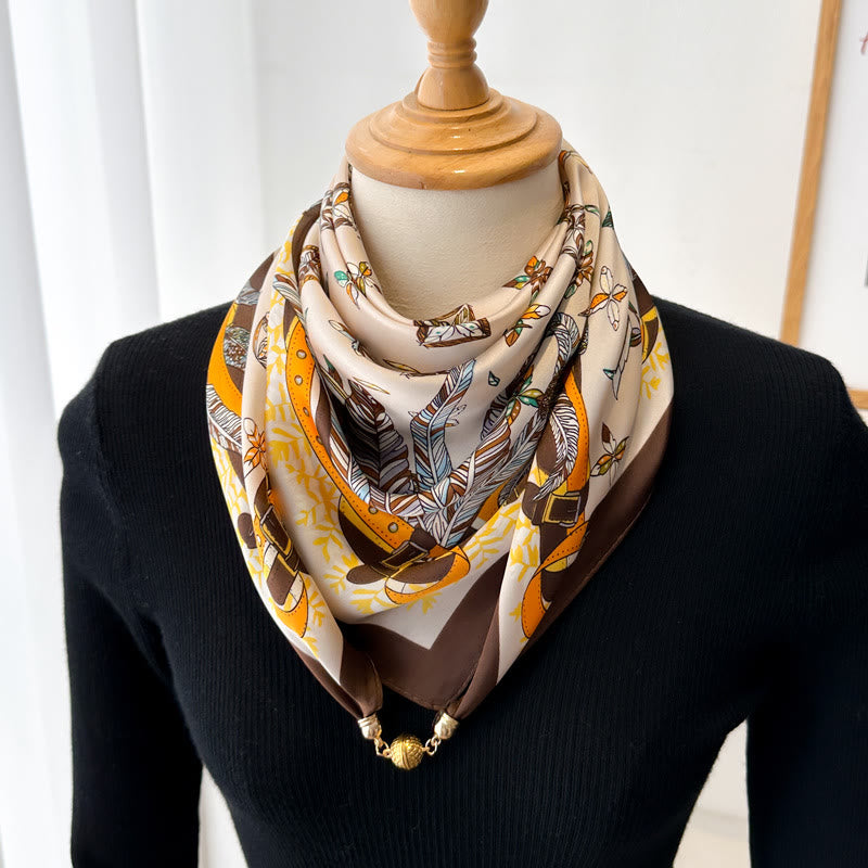 Elegante, quadratische, magnetische Krawatte mit Retro-Print für Damen - Stil Nr. 2 - image 4